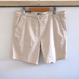 SCOTT ELLIS | Men's Beige Daddy Pull-on Drawstring Elasticized Waist Shorts